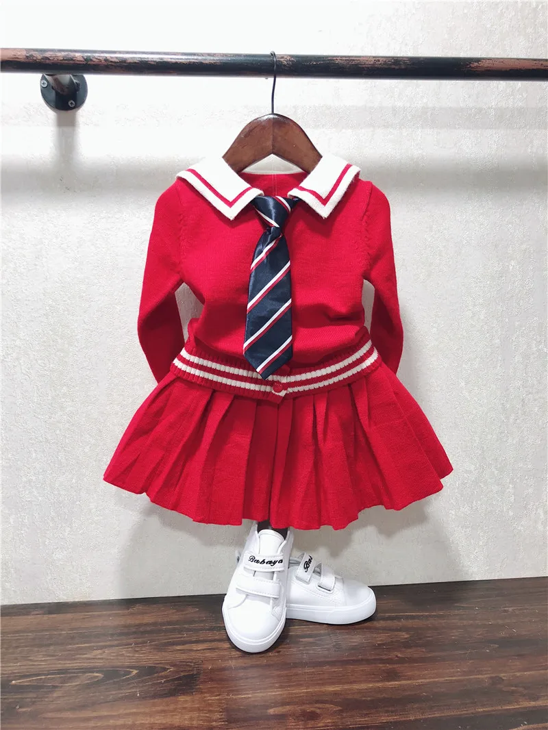 

School wind girl dress set