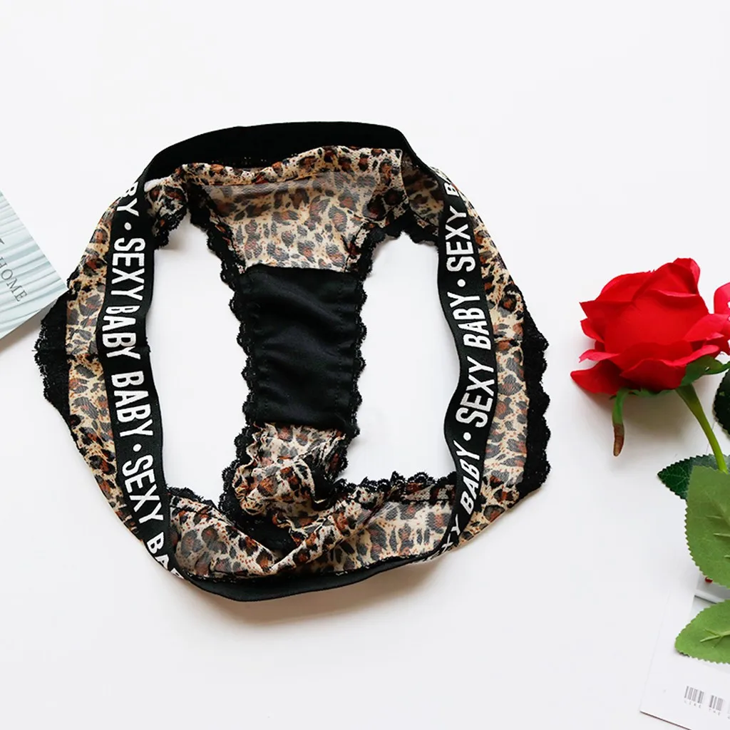 Женские леопардовые трусы соблазнительные хлопковые с низкой талией нижнее
