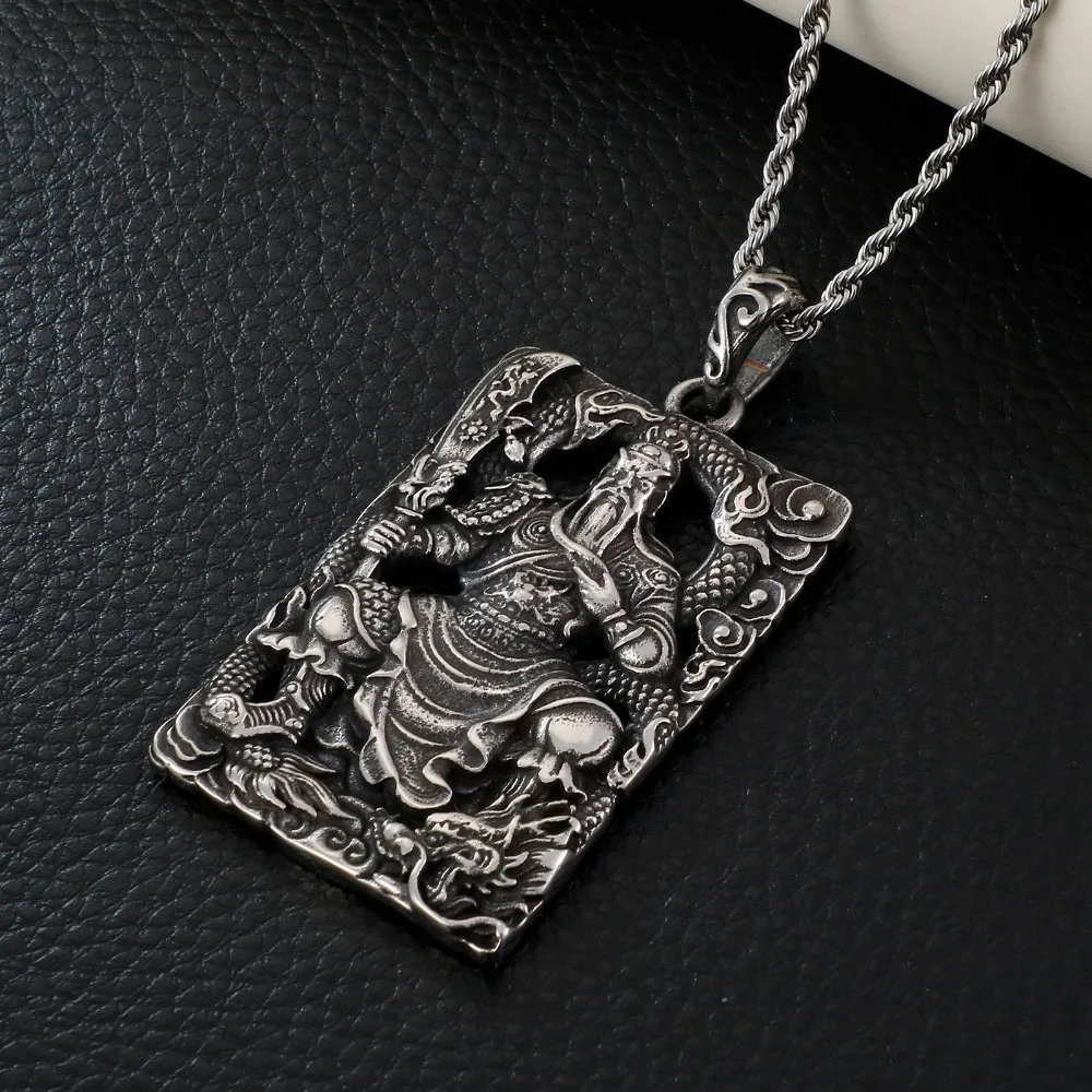 Ожерелье с подвеской GuanYu & Dragon из нержавеющей стали для мужчин модное ожерелье