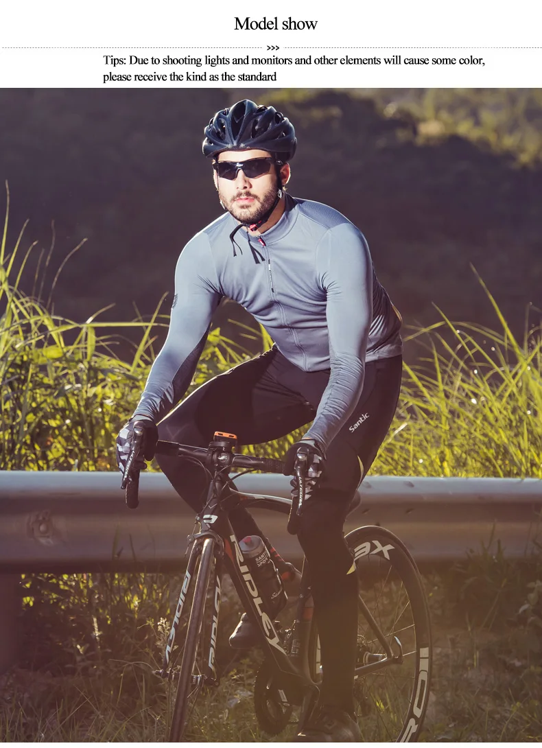 Santic 4 цвета Осенняя мужская велосипедная куртка с длинным рукавом Ciclismo анти-УФ дышащая куртка для шоссейного велосипеда Верхняя рубашка одежда
