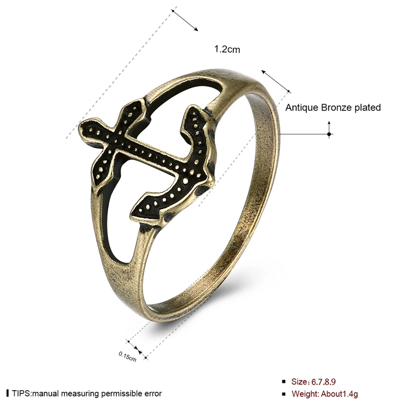 Тигр Тотем Бесплатная доставка наивысшего качества Античная бронза якорь кольца