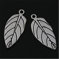 wkoud 15pcs ancient silve locust tree leaves charm necklace earrings diy fashion jewelry zinc alloy pendants findings a518