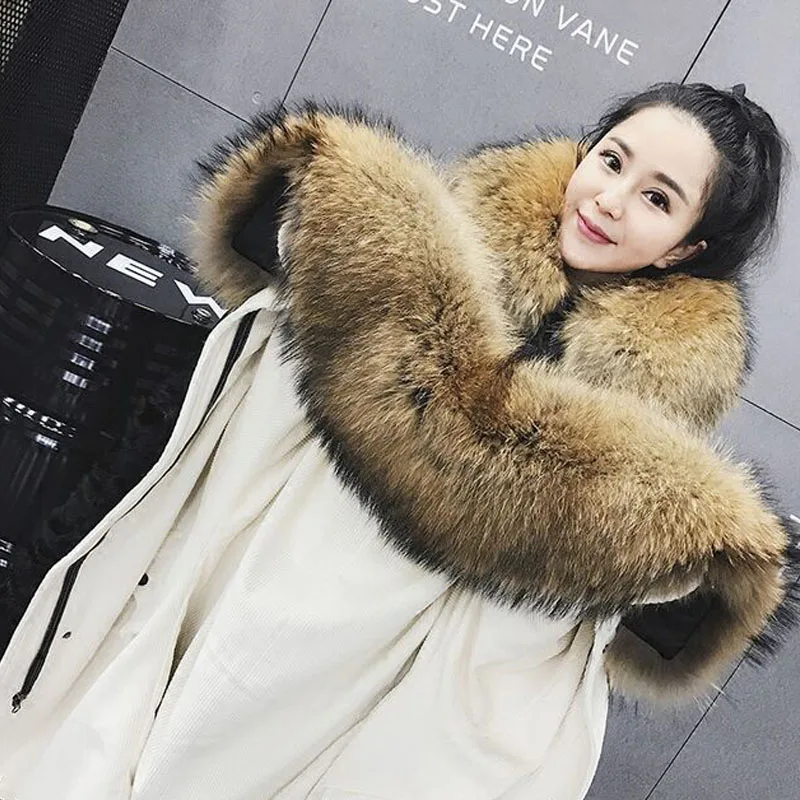 Новая модная зимняя куртка для женщин 2018 бренд мужские парки Большой натуральный