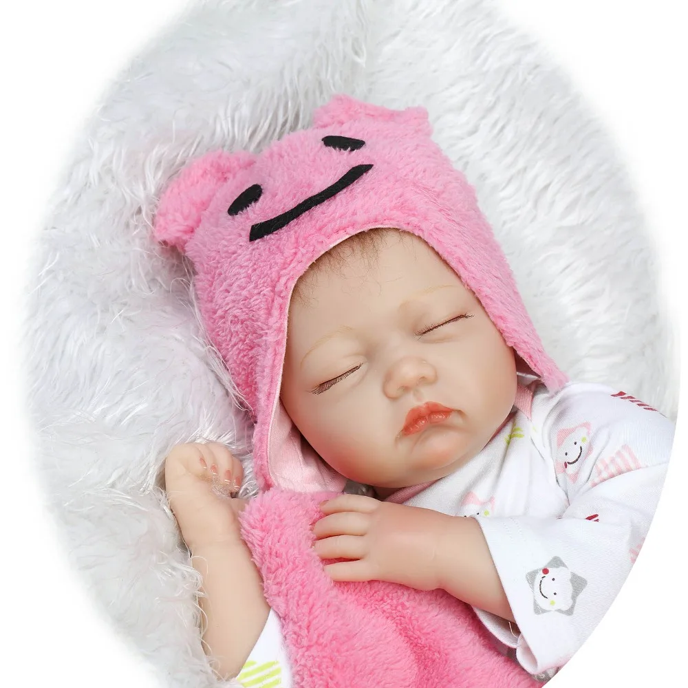 

22inch Silicone limbs Cloth Body Reborn Doll rooted hair bebe alive pink sleeping doll realistic kids Birthday Gift bonecas