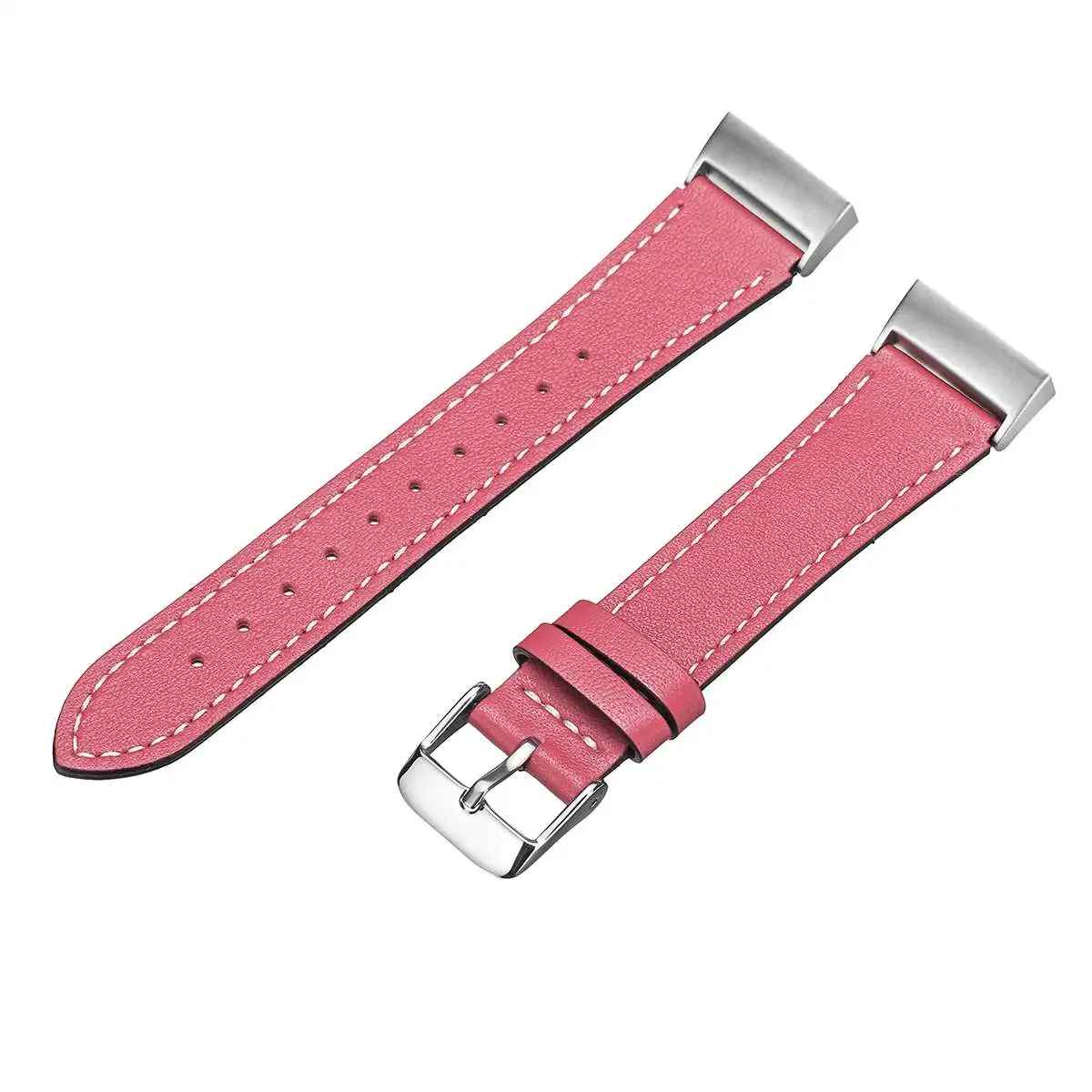 Pink Роскошный ремешок для часов из натуральной кожи, сменный ремешок для Fitbit Charge 3, умный Браслет, ремень, ремешок для часов, аксессуары - Цвет: Pink