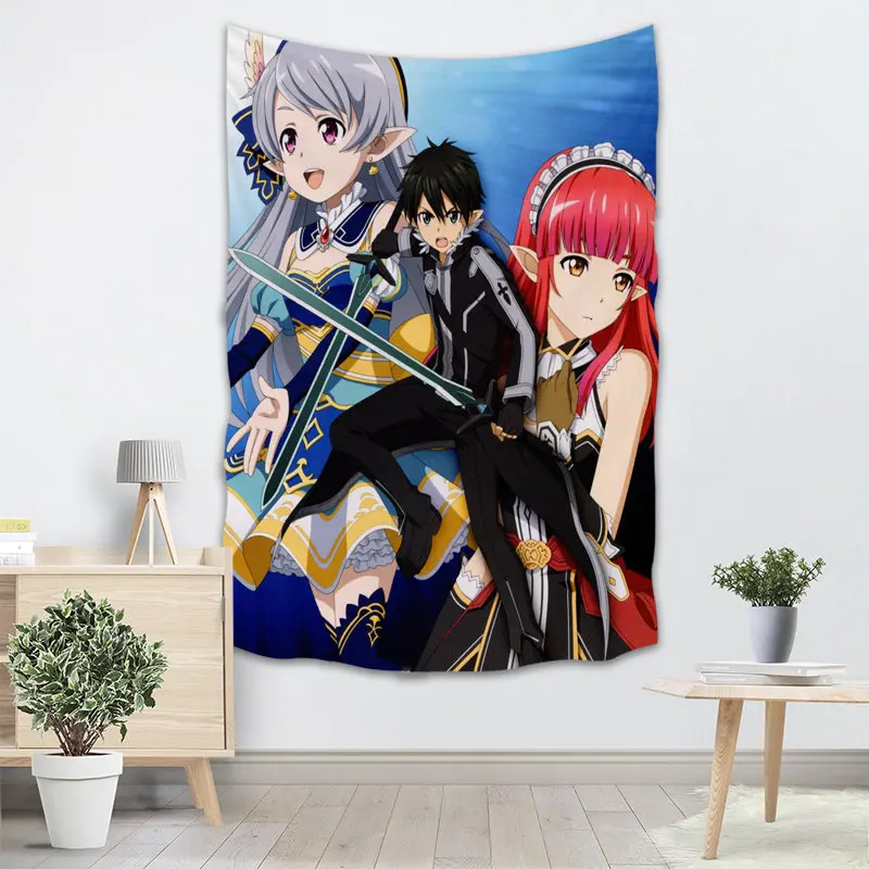 130x150 см 140X250CM обувь для вечеринки в Стиле косплей Sword Art Online гобелен настенный лес