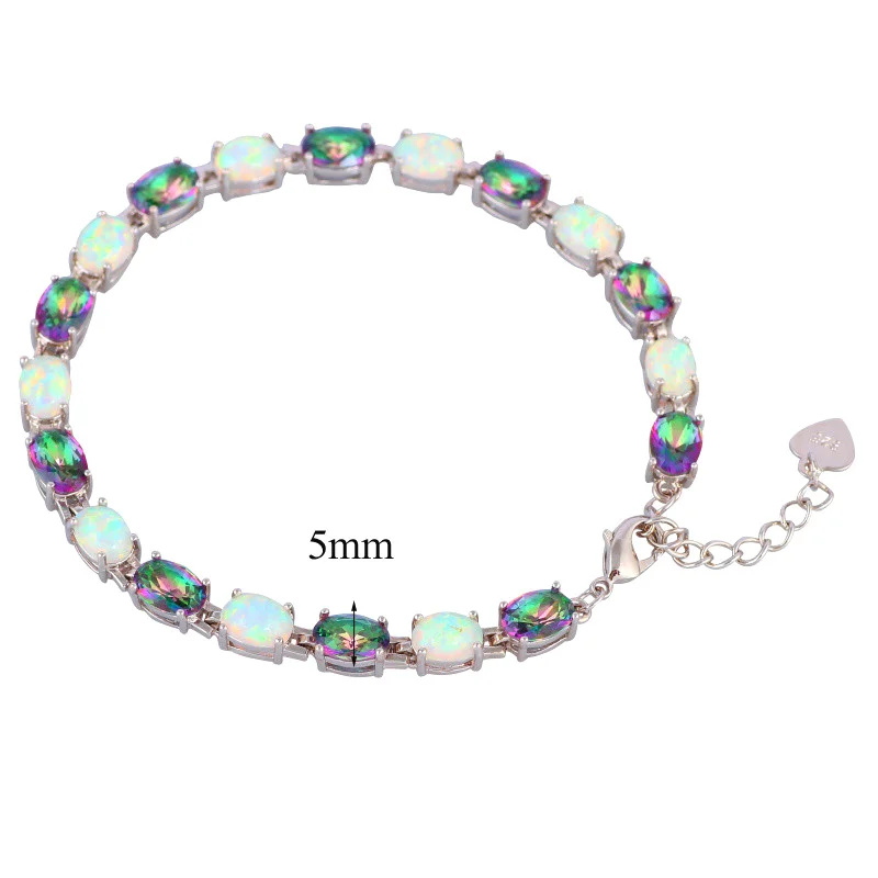 Драгоценные Мистик циркон белый опал Серебро штамп рождественские подарки