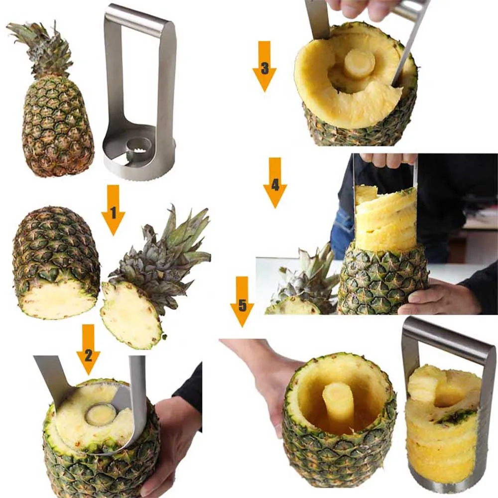 Pineapple Slicer Stainless Steel Cutter Corer Peeler Fruit Knife Vegetable Tools Home Artist | Дом и сад