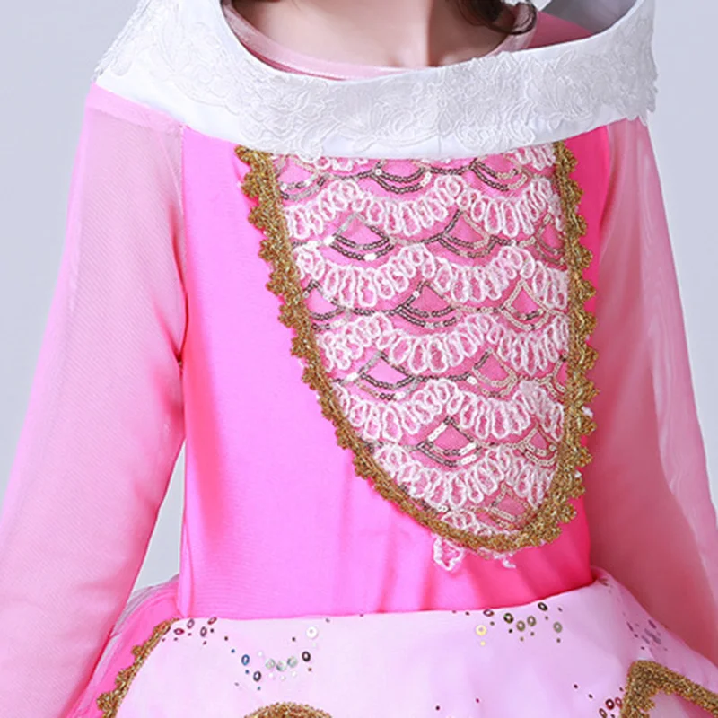 Новинка 2017 года сезон весна-лето платье Спящей красавицы для девочек розовое