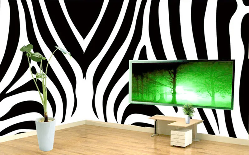 

Custom 3D murals,simple black and white zebra pattern abstract papel de parede,hotel living room sofa TV wall bedroom wallpaper