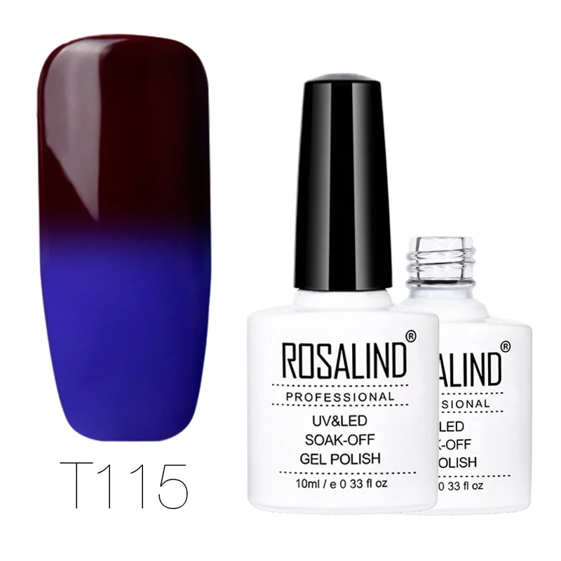 15 ROSALIND 10 мл Гель-лак для ногтей Хамелеон Температура Цвет меняющий лак для ногтей меняющий цвет под воздействием тепла УФ Гель-лак для ногтей - Цвет: 15