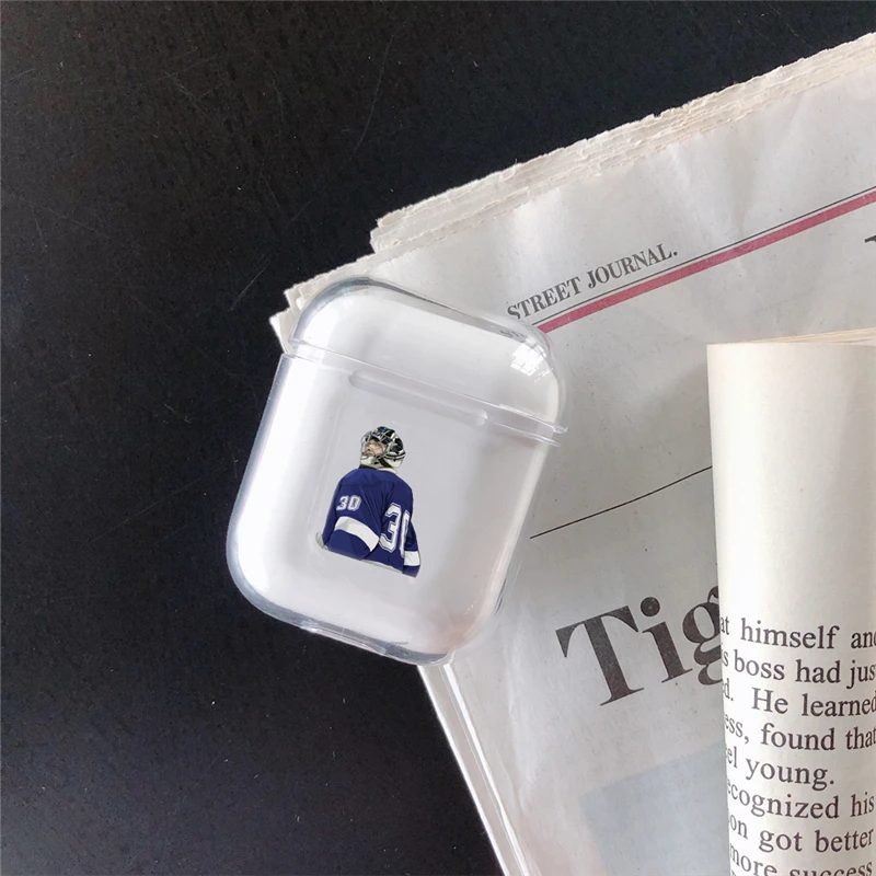 Чехол для Airpods 2 1 защитный чехол для хоккеиста прозрачный ПК беспроводной чехол для наушников s для Apple Airpods
