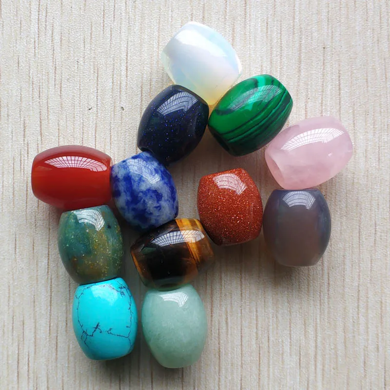 wholesale 12pcs/lot Fashion good quality mix natural stone round shape big hole beads for DIY Bracelet jewelry making free | Украшения и