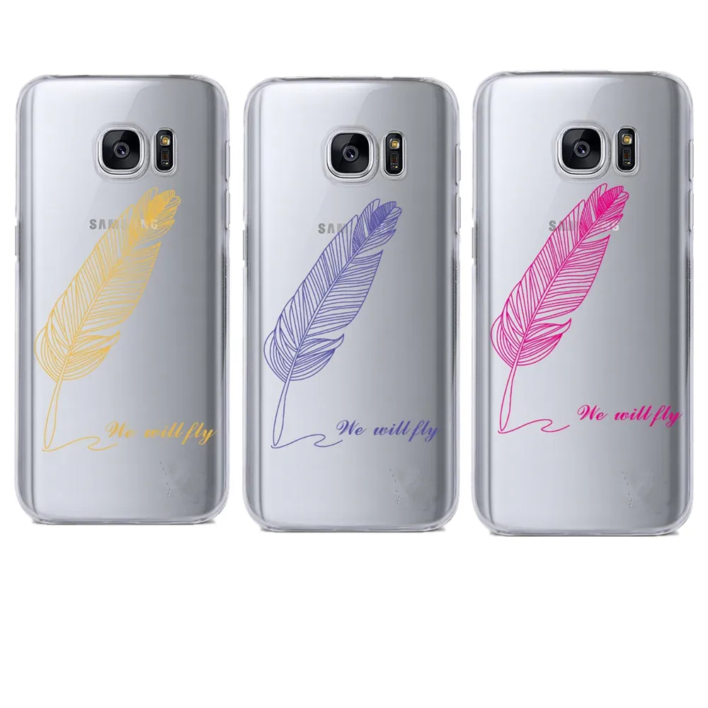 Роскошная ручка перо мягкое зеркало чехол для телефона samsung Galaxy 5 6 7 8 9 S Edge Plus Note9