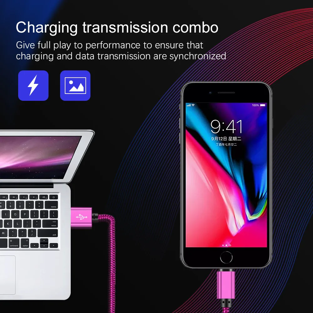 Нейлоновый кабель Micro usb для Honor 20i 8s 2 м 4 А быстрой зарядки и передачи данных Nokia 6 3 1