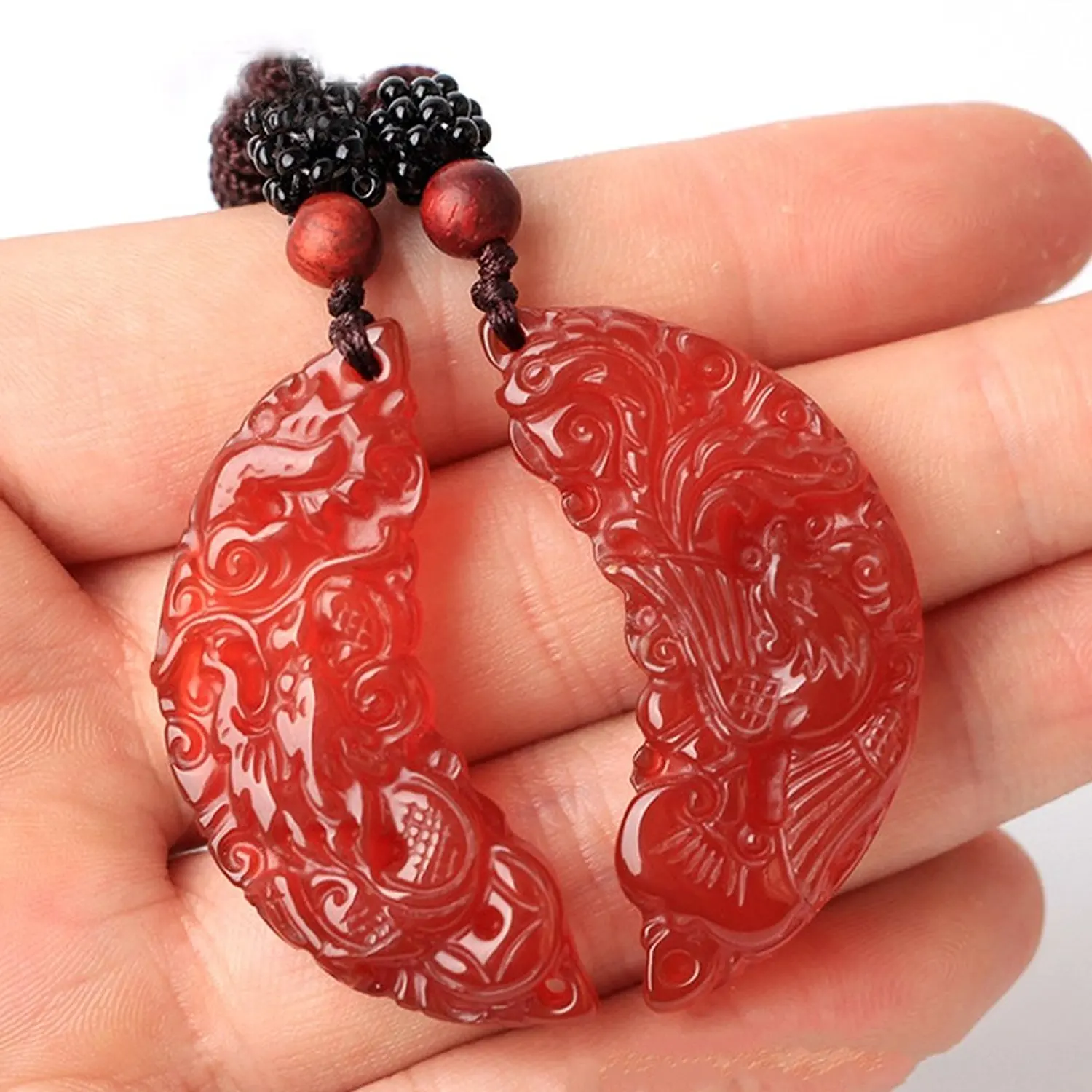 Подвеска из натурального красного агата Koraba модное ожерелье с агатом драконом