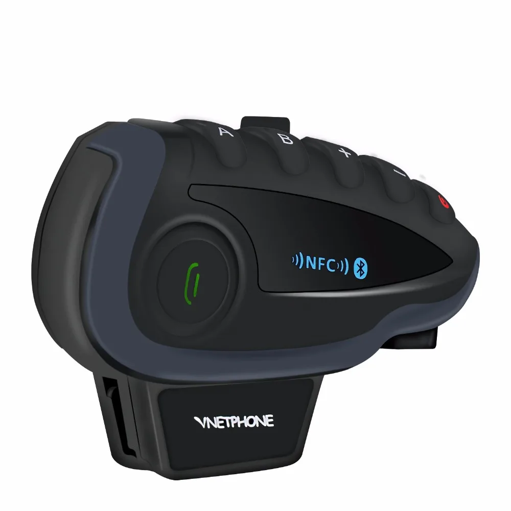 Vnetphone V8 1200M Bluetooth Motorcycle Helmet Intercom for 5 Riders Interphone Headset NFC/Telecontrol Remote Control FM Radio |