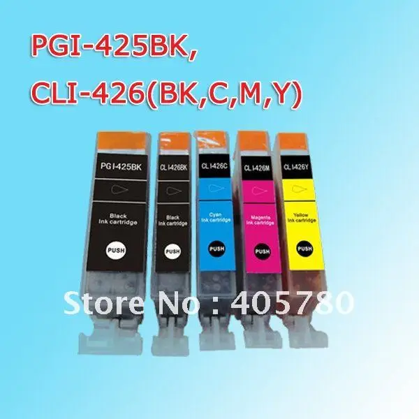 25 шт. PGI425 CLI426 PGI425BK/CLI-426BK/C/M/Y Совместимый с CANON PIXMA MG5240/5140/6140/8140/IP4840/MX884/IX6540 |