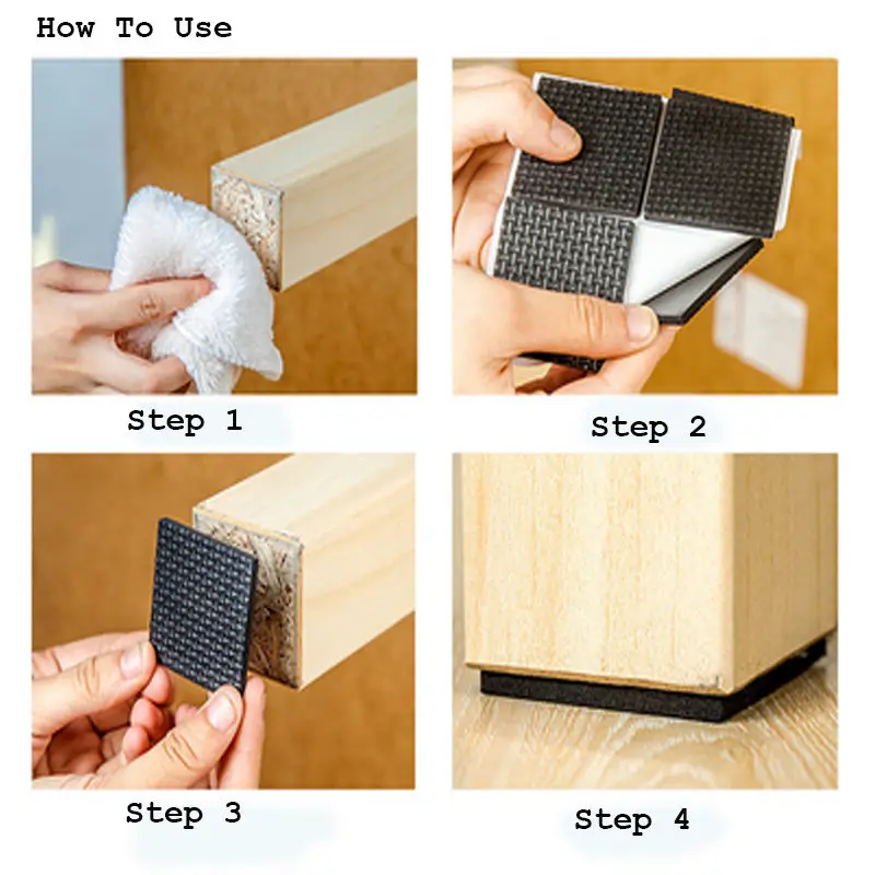 12 шт. деревянные ноги мебели липкий коврик защищает задний фон с изображением