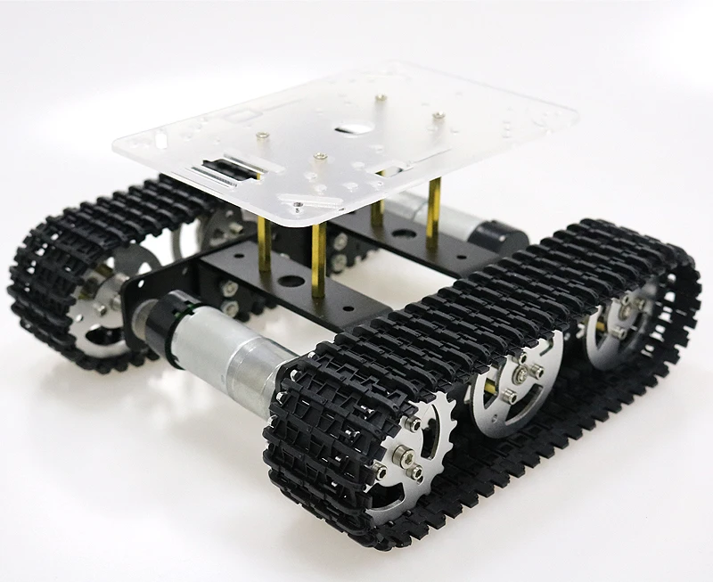 RC металлический робот танк шасси автомобиля мини T100 гусеничный автомобиль с