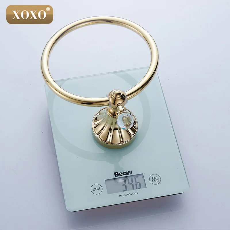 

XOXOLuxury Crystal & Brass Gold Towel Ring,Towel Holder, Towel Bar Bathroom Accessories,Free Shipping 16080G