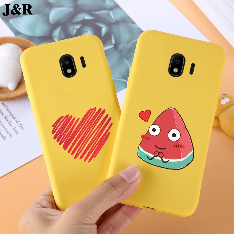 For Samsung Galaxy J4 2018 Case Soft Silicon Back Cover J400F J400 Bags Protective Cases Yellow Plus |