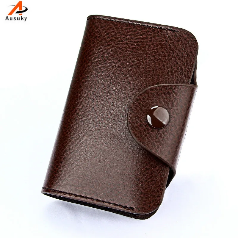 Модный кошелек из натуральной кожи для мужчин и женщин кредитница с кармашком