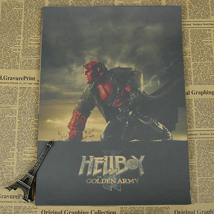 Hell Baron gold Legion retro classic movie poster bar coffee living room kraft | Дом и сад