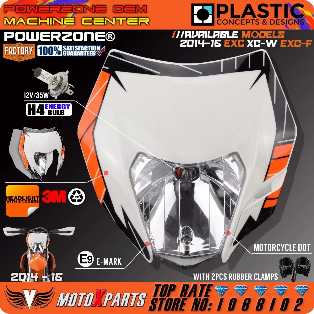 Фара головного света Powerzone для мотоцикла внедорожника мотокросса фары KTM EXC XCW EXCF SX