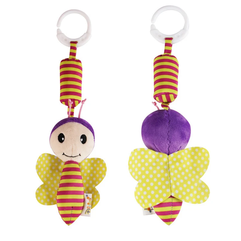 Apaffa 7 видов стилей мягкие плюшевые животные кровать Висячие детские игрушки-Погремушки Развивающие 1 год Прорезыватель колокольчики детские погремушки для детей - Цвет: Little  bee