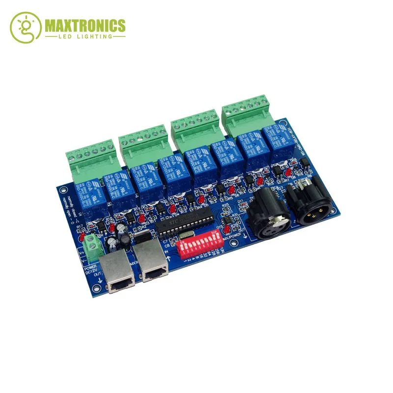 Оптовая цена 8CH релейный переключатель dmx512 контроллер выход DMX512 реле управления