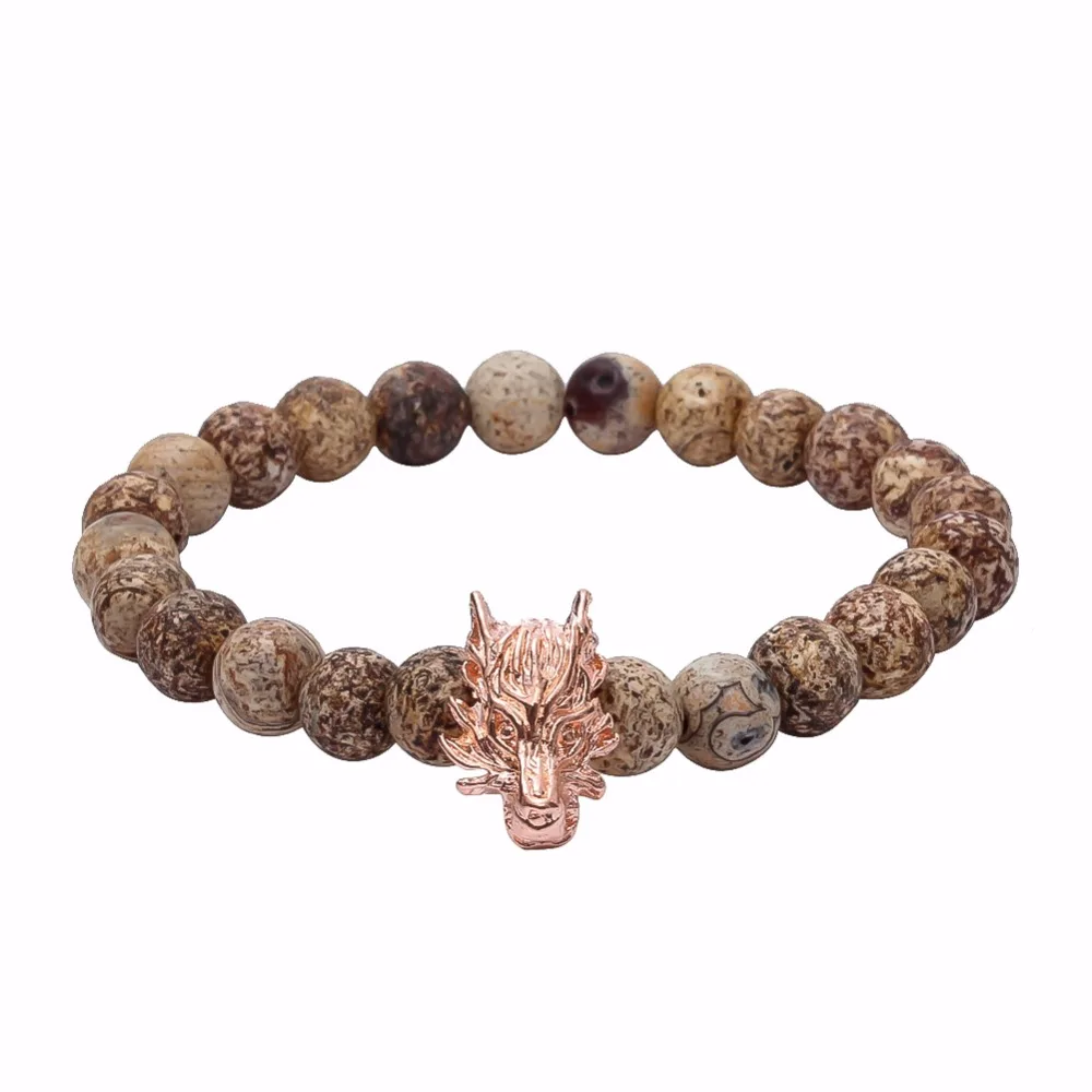 Модные мужские ювелирные изделия брелок Чарм в форме головы волка браслеты