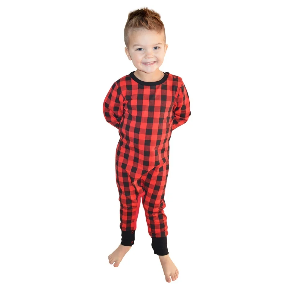 Детский пижамный комплект COSPOT в красную клетку на весну и зиму для новорожденных