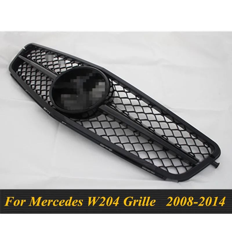 Автомобильная гоночная решетка для Mercedes Benz W204 2008 2014 C200 C300 C350 гриль с эмблемой хром