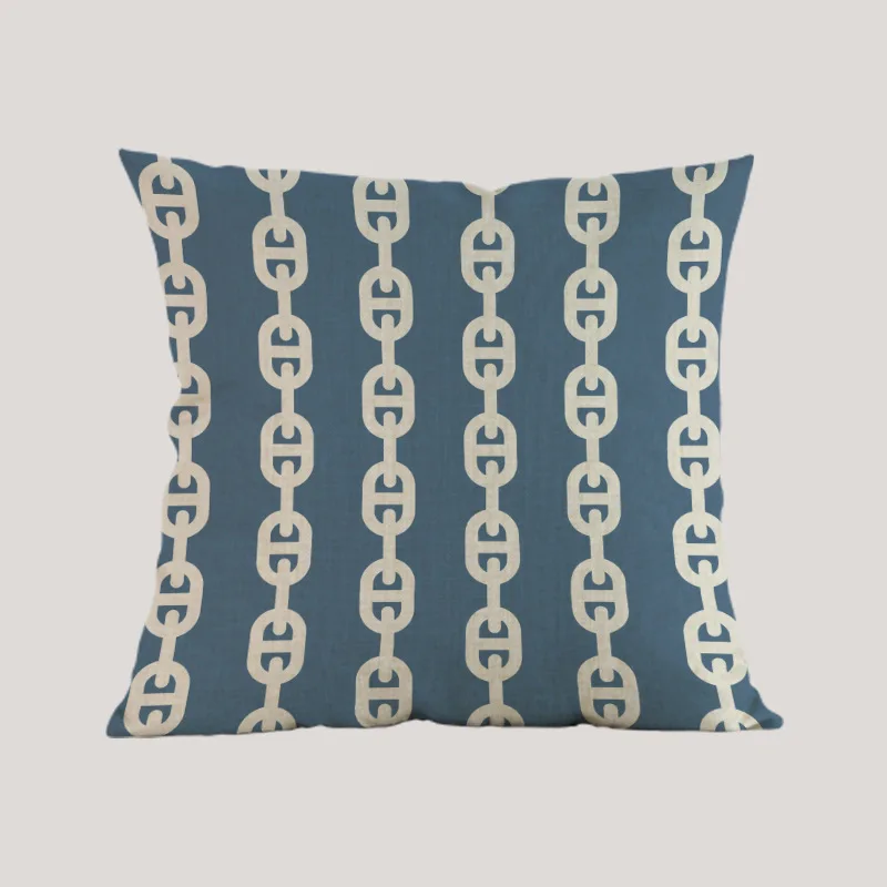 Чехол для подушки в стиле океана синий розовый с геометрическим рисунком | Дом и