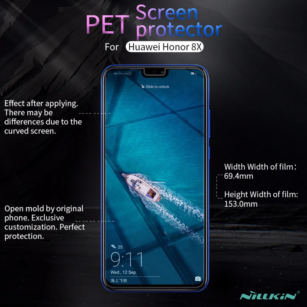 2 шт./партия Защитная пленка для huawei Honor 8X NILLKIN Глянцевая супер прозрачная защитная пленка для Honor 8X в розницу посылка