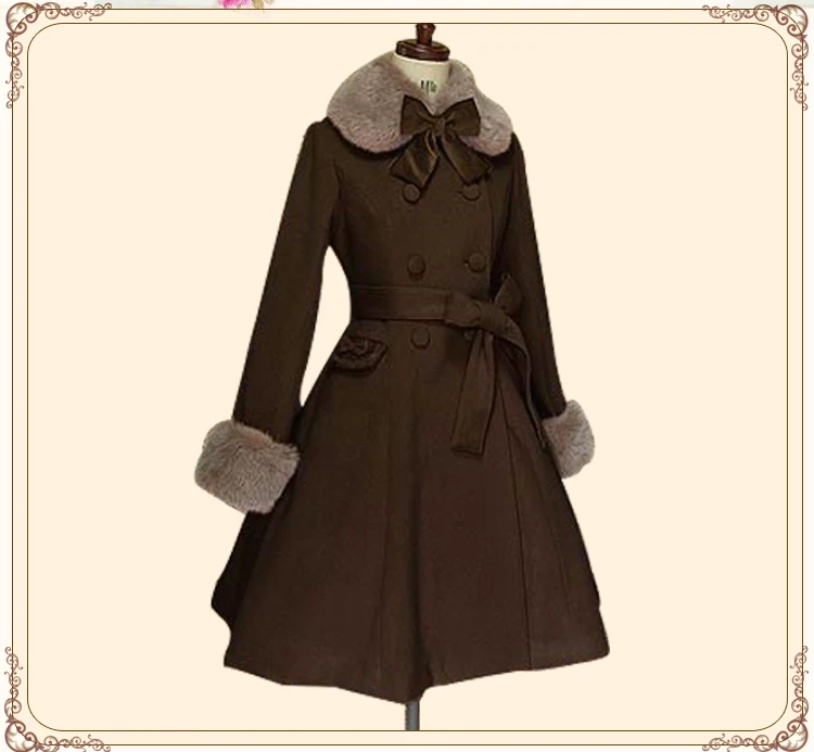 Новинка 2018 осенне зимнее винтажное шерстяное пальто королевского двора