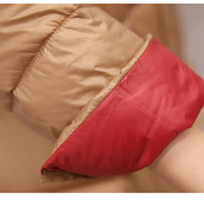 Женский длинный пуховик на 90% белом утином пуху теплая парка повседневное пальто