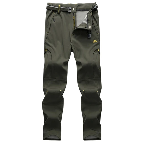 military XIYOUNIAO размера плюс M~ 6XL7XL 8XL мужские зимние водонепроницаемые мягкие в виде ракушки штаны для бега флисовые теплые дышащие быстросохнущие брюки карго - Цвет: military