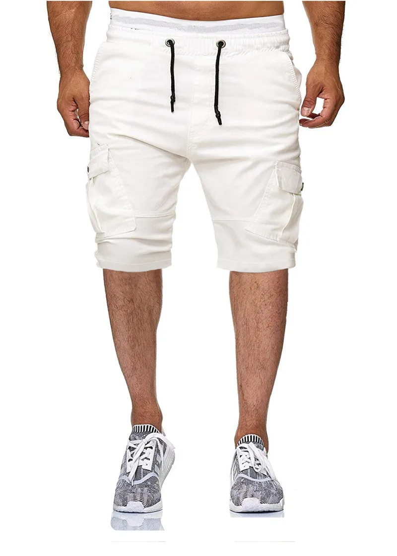 2019 Summer Cargo Men Shorts Solid Casual Multi Pockets Jogger Hot Sale New Brand Plus Size Men's GD1315 | Мужская одежда