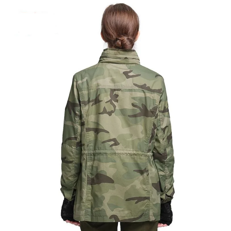 

Military style Jacket 2019 New Arrival Female plus size thicker warm Jacket Chaquetas Camouflage printed Mujer Jackets Wq922