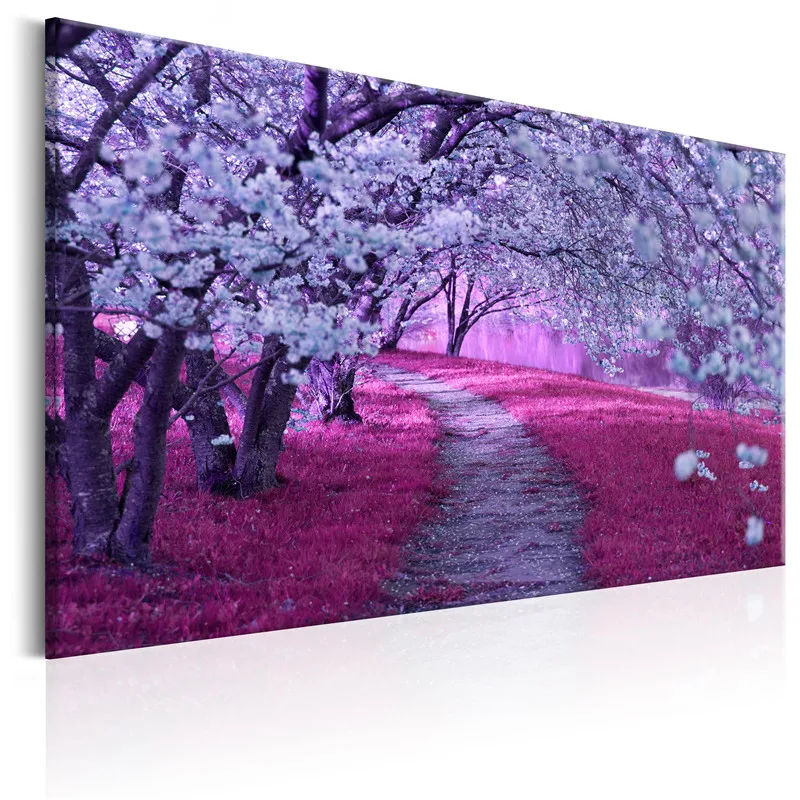 Wall Art печатает фотографии Спальня цельнокроеное платье вишня в цвету пейзаж