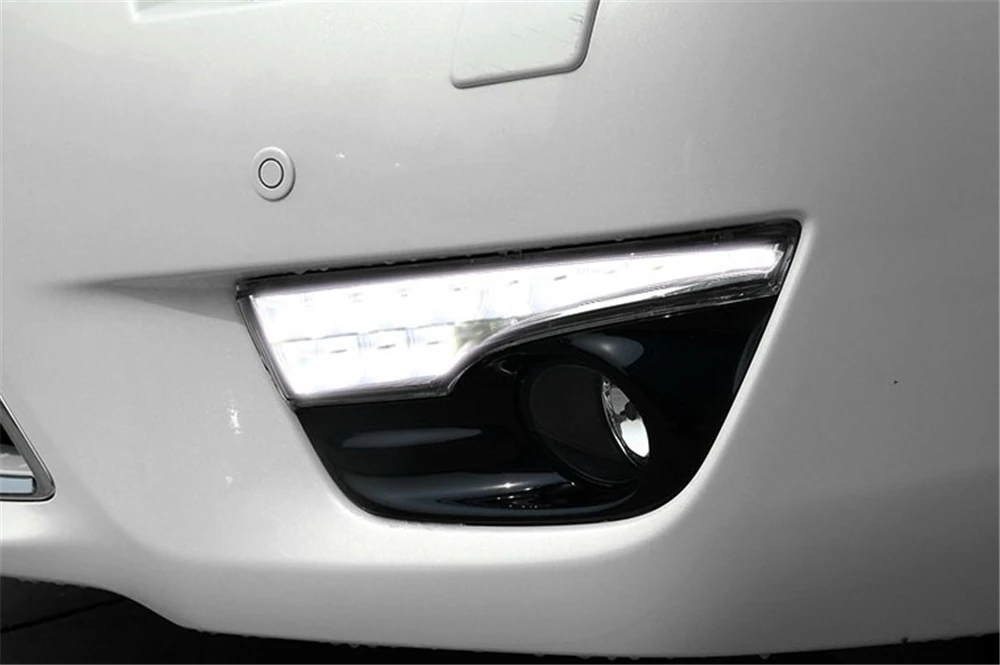 1 пара, Автомобильный светодиодный DRL дневные ходовые огни для Nissan Altima Teana 2013, лампа, бампер, противотуманный светильник, лампа для стайлинга вождения