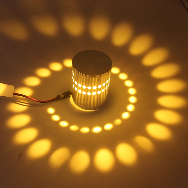 Современный 3 Вт RGB светодиодный настенный светильник wandlamp спиральное бра потолочное освещение светильники подходят для внутреннего дома прохода фойе спальни кровати