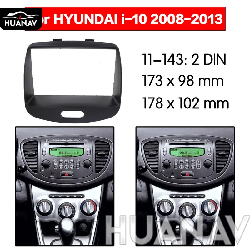 

HUANAV Car Radio stereo Fitting installation adapter fascia For 2008-2013 HYUNDAI I-10 2DIN Multimedia radio frame Audio Fascias