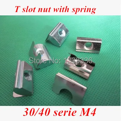 50 шт. Т образная гайка с пружинным листом эластичная серия 30/40 экструзия