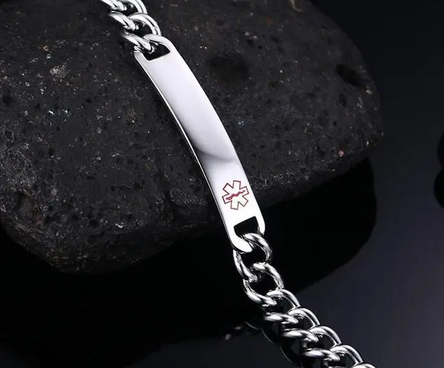 Браслет из нержавеющей стали с красным медицинским логотипом мужская и женская