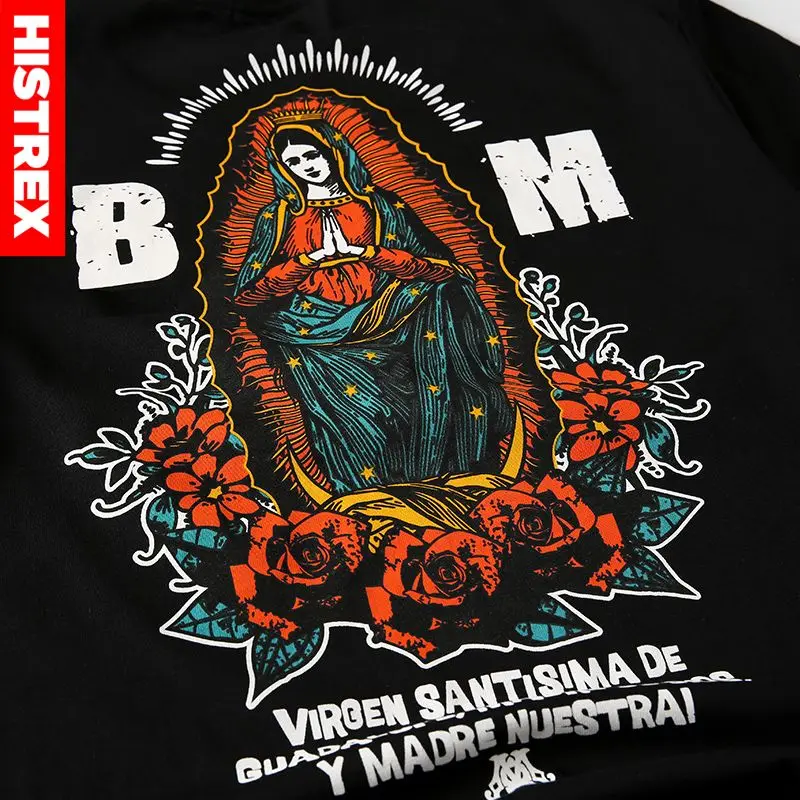 HISTREX забавная футболка с принтом Virgin Mary Мужская футболки для мужчин в стиле хип