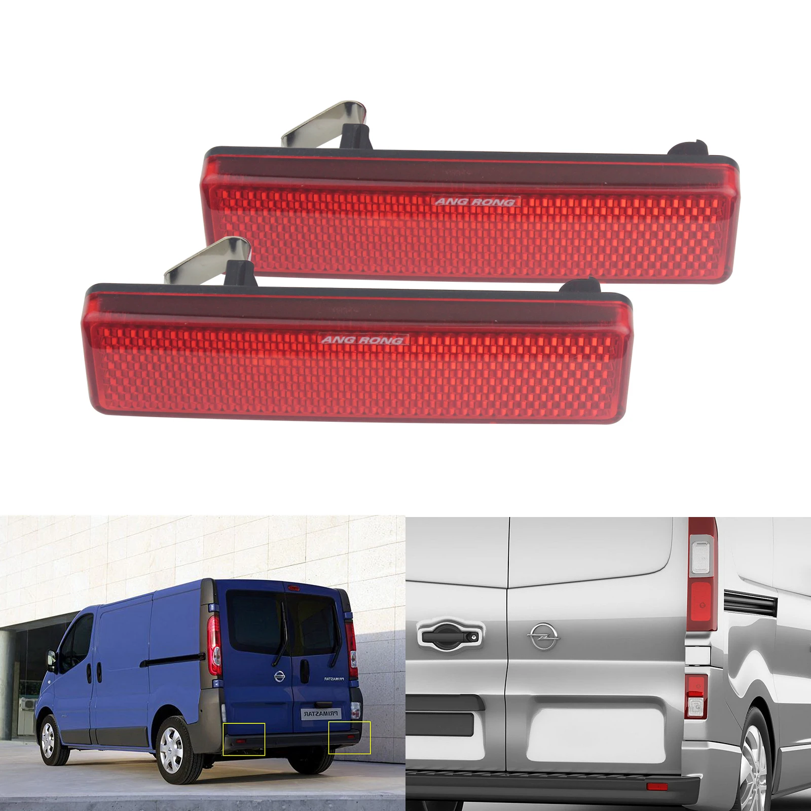 2 шт. отражатель заднего бампера ANGRONG для Vauxhall Opel Vivaro Movano A Primastar|Сигнальная лампа| |