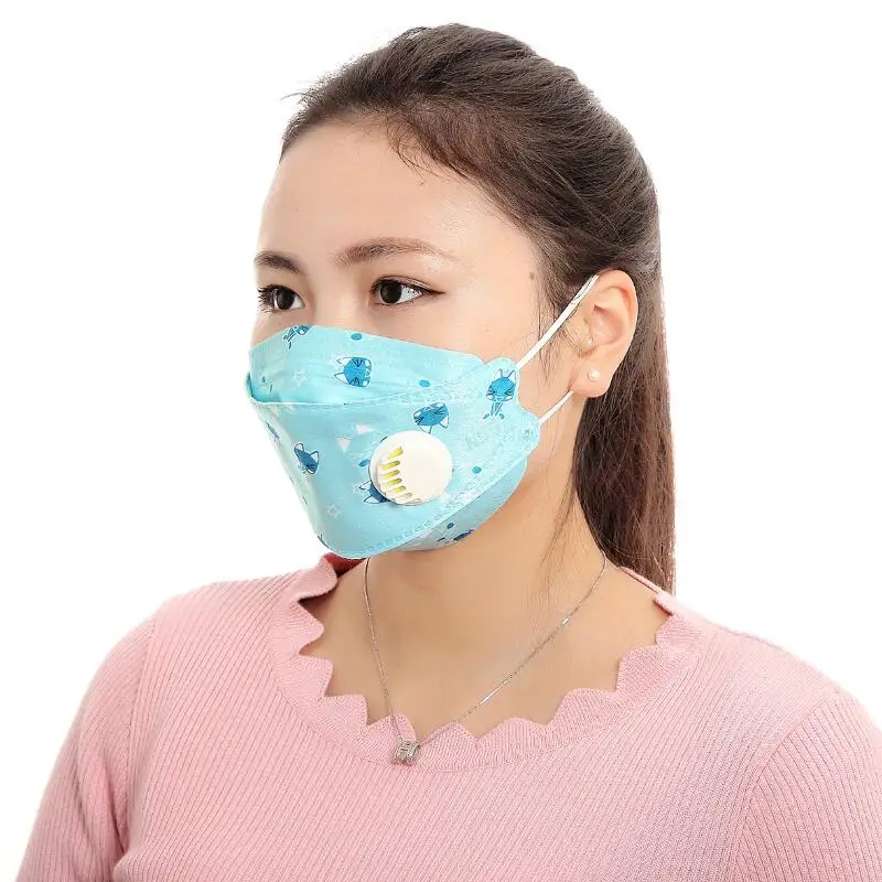 PM2.5 стереоскопическая складывающаяся противодымчатая Маска дыхательный клапан